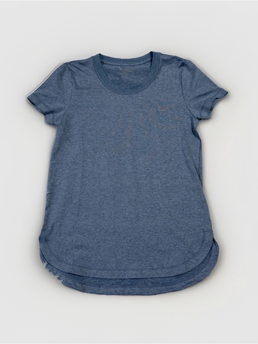 Athleta Blue Uptempo Athleisure Short Sleeve Curved Hem Tee Top Size XXS